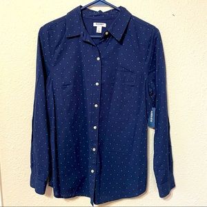 Old Navy polka dot button up shirt NWT